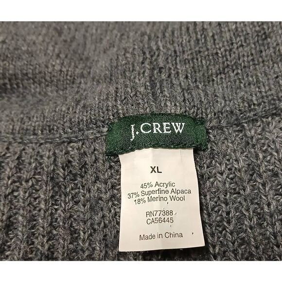 J crew womens XL Fine alpaca cardigan Wool sweater dark gray with pockets - Picture 7 of 8